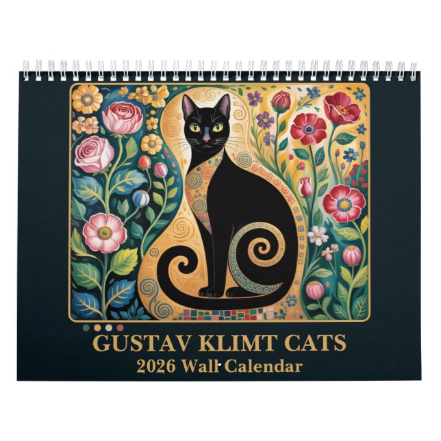 Calendrier Gustav Klimt Cat | Elegant Art Nouveau Cat 2026 (Protection)
