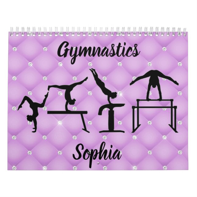 Calendrier Gymnastique Lilac pourpre Faux Rhinestone (Protection)