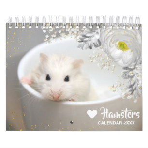 Calendrier Hammyville - Motivation Cute Hamster avec fleurs