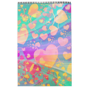 Calendrier Heart Love Motif Pastel Design
