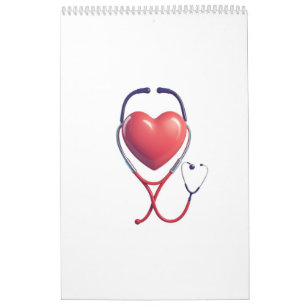 Calendrier Heart & Stethoscope Notebook   Medical School & Nu