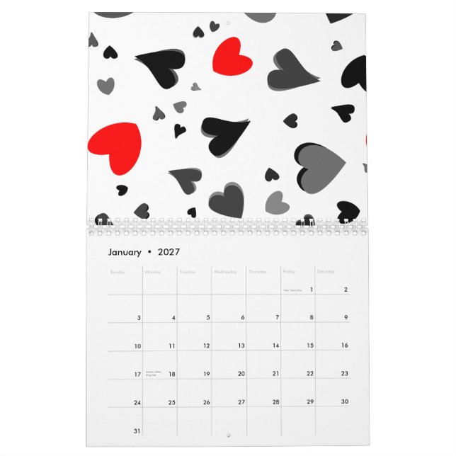 Calendrier  Hearts  (Jan 2027)