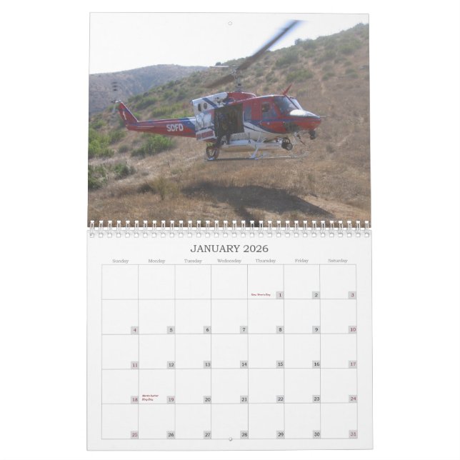 Calendrier Hélicoptère de SDFD (Jan 2026)