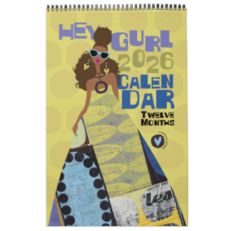 Calendrier Hey Gurl 2026 12-Month Calendar