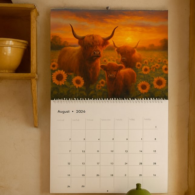 Calendrier Highland Cow Calendar (Créateur téléchargé)