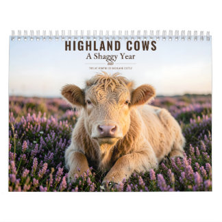 Calendrier Highland Cows 2027 Shaggy Cow Farmhouse Decor