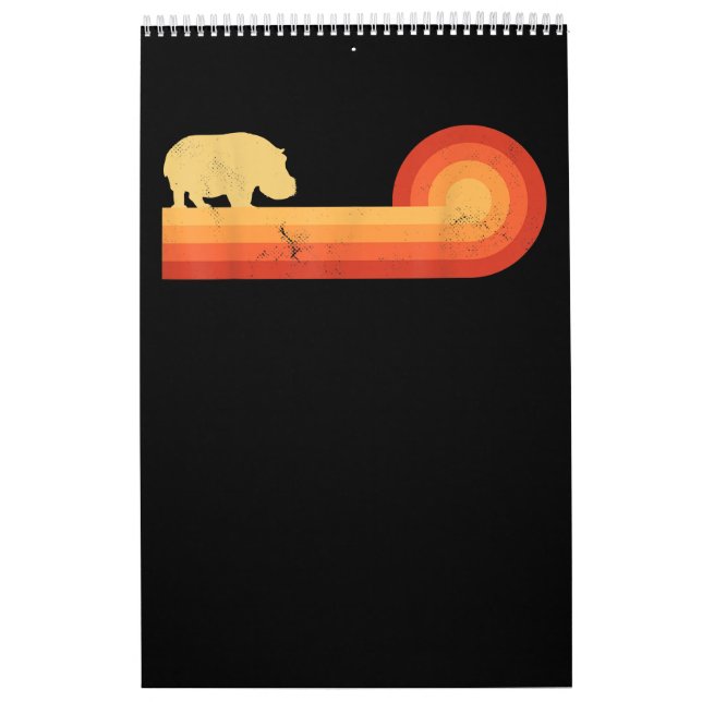 Calendrier Hippopotame rétro 60s les années 70 Hippo (Protection)