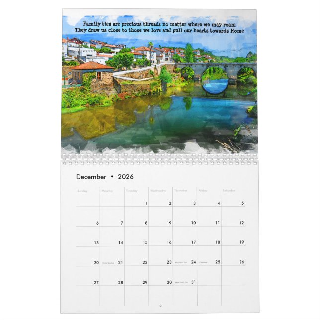 Calendrier Hommages à la famille (Dec 2026)