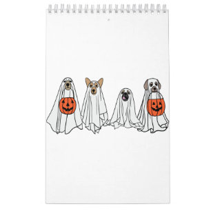 Calendrier Hommes mignons femmes Halloween chien chiens fantô
