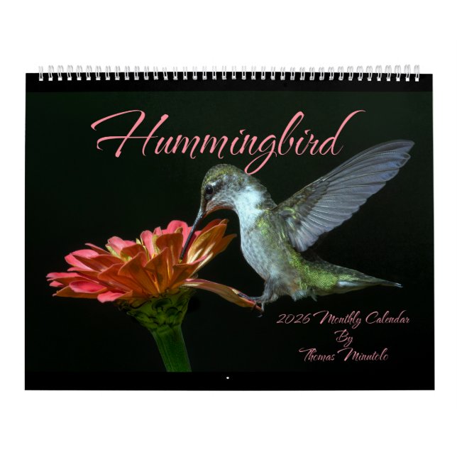 Calendrier Hummingbirds 2026 Monthly Calendar By Tom Minutolo (Protection)