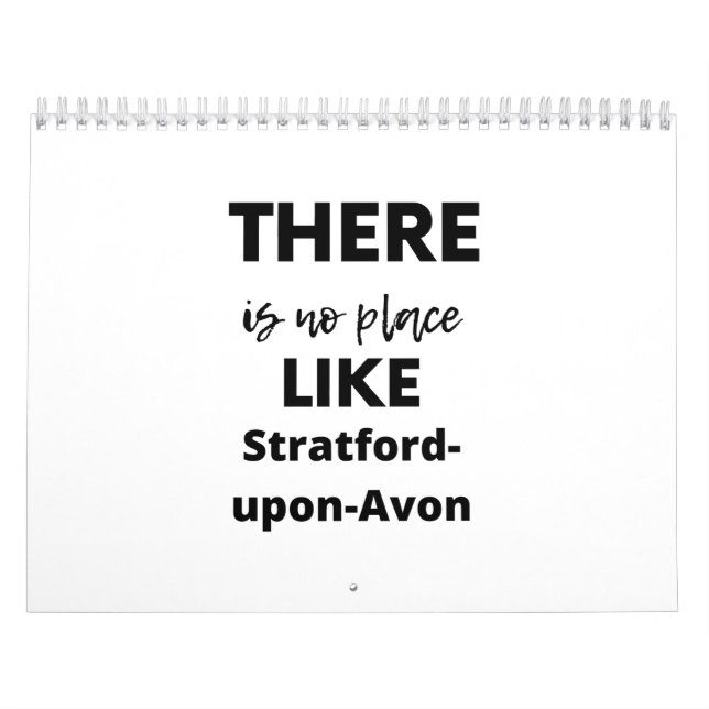 Calendrier il n'y a pas d'endroit comme Stratford-upon-Avon (Protection)