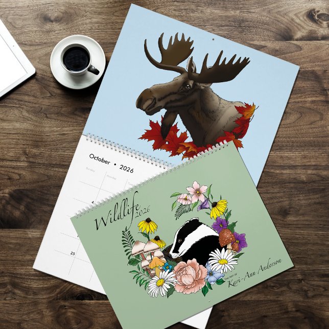 Calendrier Illustrated Wildlife Calendar 2026 (Créateur téléchargé)