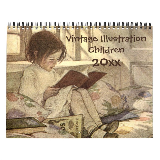 Calendrier Illustration vintage Enfants et bébés (Protection)