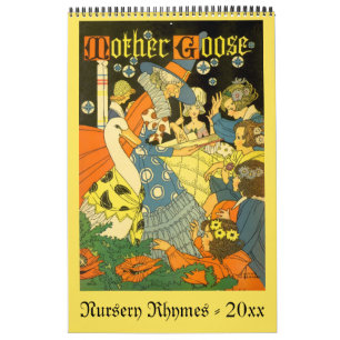 Calendrier Illustration vintage Mère Goose Nursery Rhymes