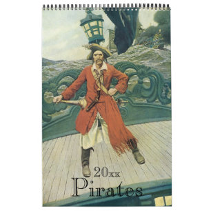 Calendrier Illustration vintage Pirates et Buccaners