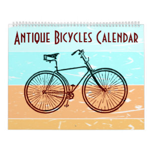 Calendrier Illustrations Arrière - plans rétro à bicyclettes 