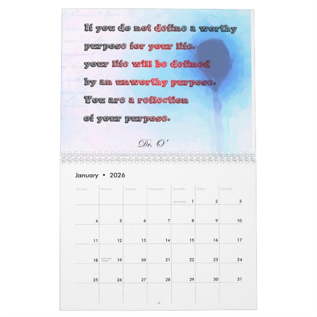 Calendrier imprimé personnalisé 3SqReals (Jan 2026)