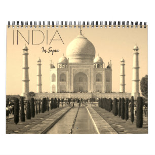 Calendrier inde en sépia 2026
