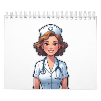 Calendrier Infirmière de style caricature - Joli héros Médica