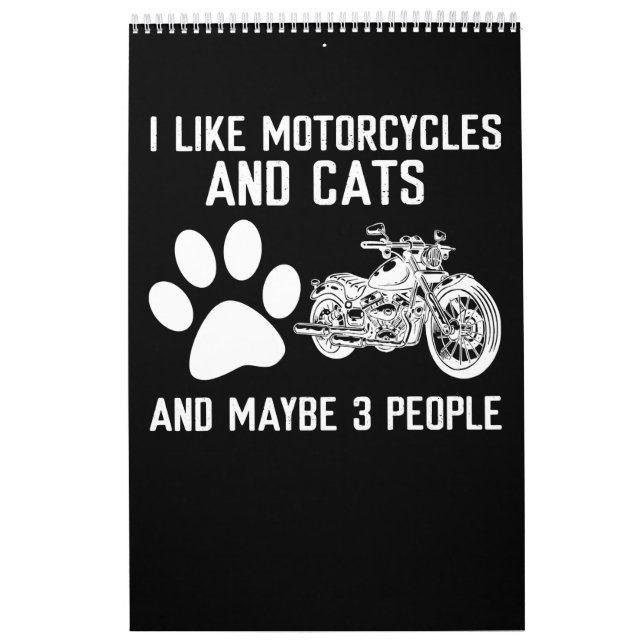 Calendrier J'Aime Les Motocyclettes Et Les Chats Un Don D'Art (Protection)