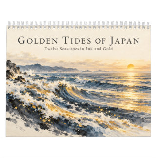 Calendrier Japanese Ocean Waves in Ink and Gold