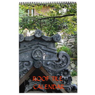 Calendrier japonais de tuile de toit