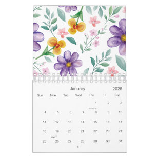 Calendrier Jardin botanique floral coloré 2026
