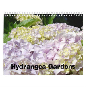 Calendrier Jardins bleus d'hortensia de rose de photographie