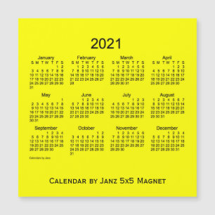 Calendrier Jaune 2021 par Janz 5x5 Magnet