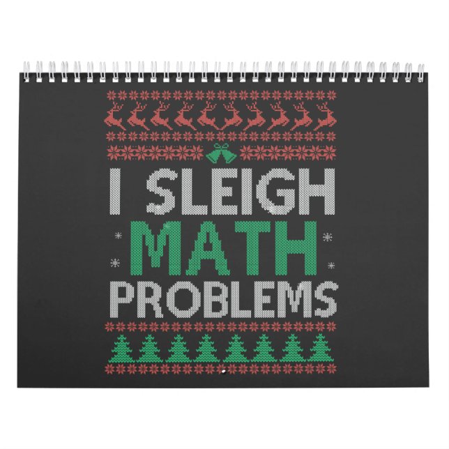 Calendrier Je Sleigh Math Problèmes Drôle Moche Douille Xmas (Protection)
