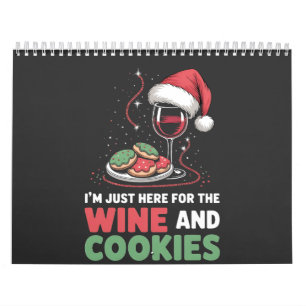 Calendrier Je suis juste ici pour le vin et les biscuits de N