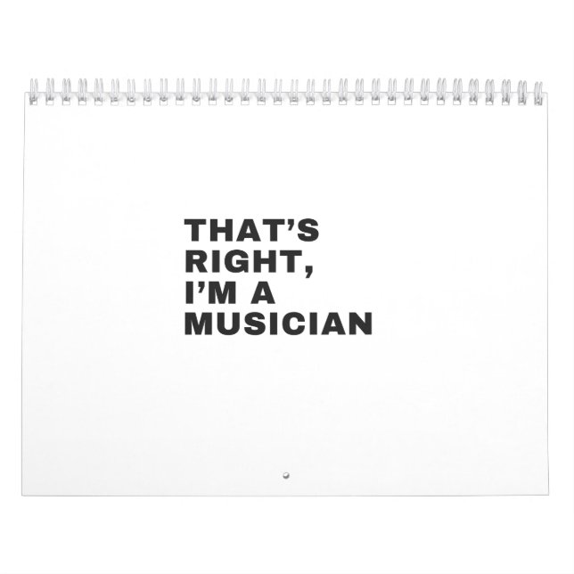 CALENDRIER JE SUIS UN MUSICIEN. (Protection)