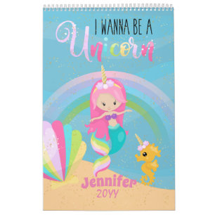 Calendrier Je Veux Être Une Sirène Unicorne Princess Pink Gol