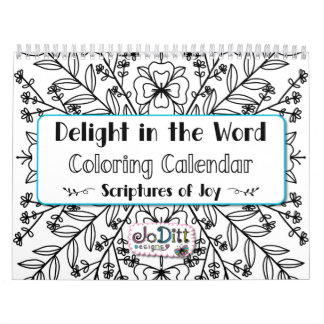 Calendrier Joie Bible Verse Floral Botanical Monthly Coloring