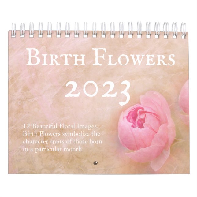 Calendrier Jolies fleurs de naissance 12 mois (Protection)