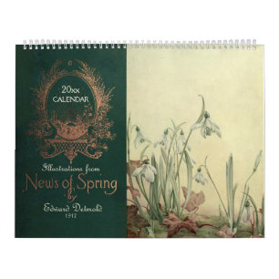 Calendrier Journées spéciales Vintage Floral Illustration bot