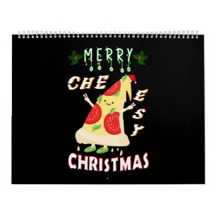 Calendrier Joyeux Noël Cheesy Noël Noël Père Noël Pizza Noël