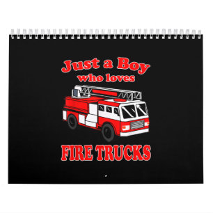 Calendrier Juste Garçon qui aime Firetruck & Toddler Firefigh