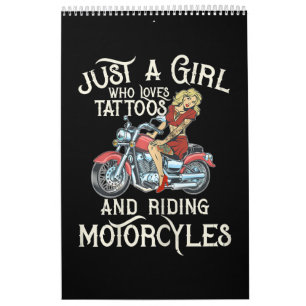 Calendrier Juste une fille qui aime les motos Funny Art Gift.