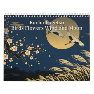 Calendrier Kacho Fugetsu Birds Flowers Wind and Moon Art