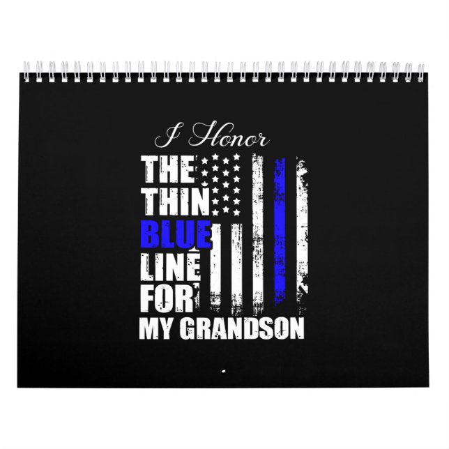 Calendrier La Ligne Bleue Mince Drapeau De La Police (Protection)