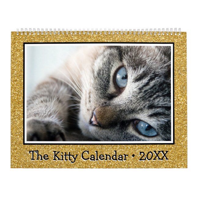 Calendrier La Parties scintillant d'or Kitty Calendar (Protection)