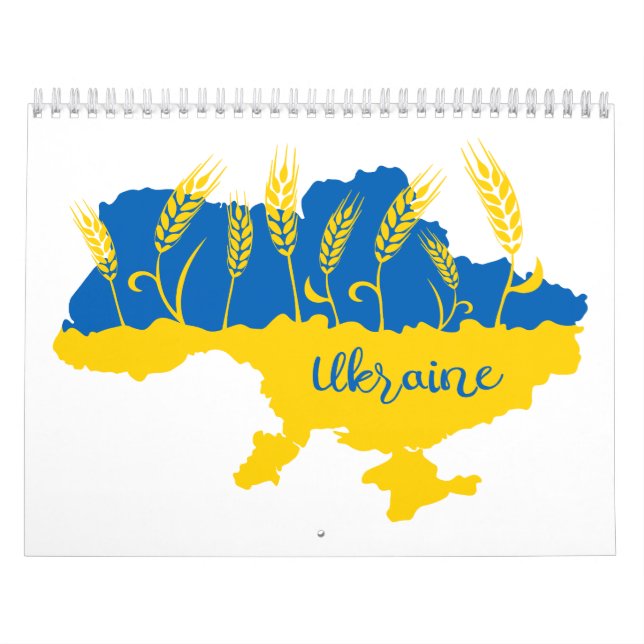 Calendrier La typographie ukrainienne et l'oreille au blé sur (Protection)