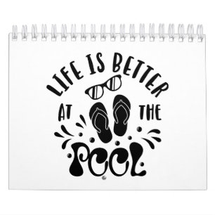 Calendrier La Vie Est Mieux À La Piscine. Conception de la pi
