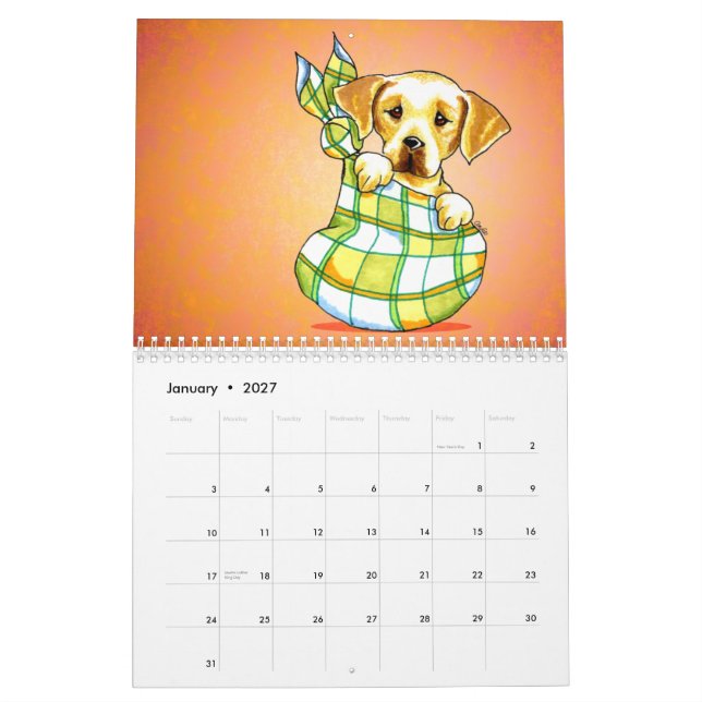 Calendrier Labrador Retrievers Labs Off-Leash Art™ Vol 1 (Jan 2027)