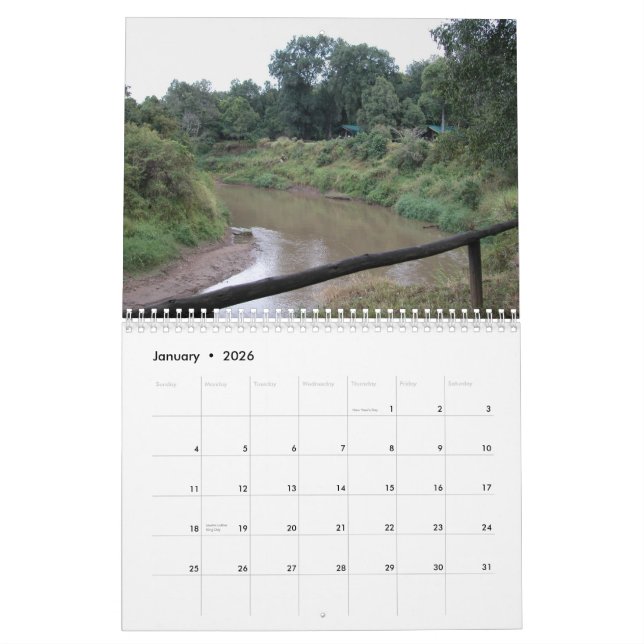 Calendrier L'Afrique le mont Kilimandjaro (Jan 2026)
