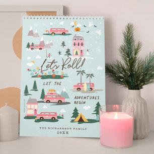 Calendrier Laissez L'Aventure Commencer Chic Rose Retro Van F