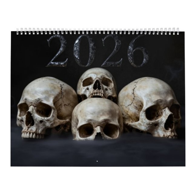 Calendrier Large 2026 Skull Art Calendar (Protection)
