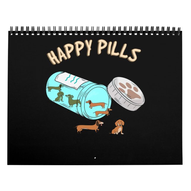 Calendrier Le chien de chien de Happy Pill Cute Dog Lover (Protection)