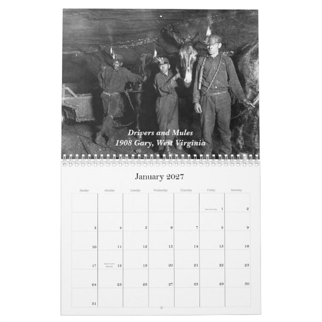 Calendrier Le mineur de bassins houillers 2011 (Jan 2027)